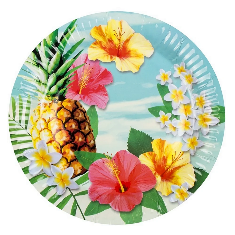Одноразовые тарелки для гавайской вечеринки