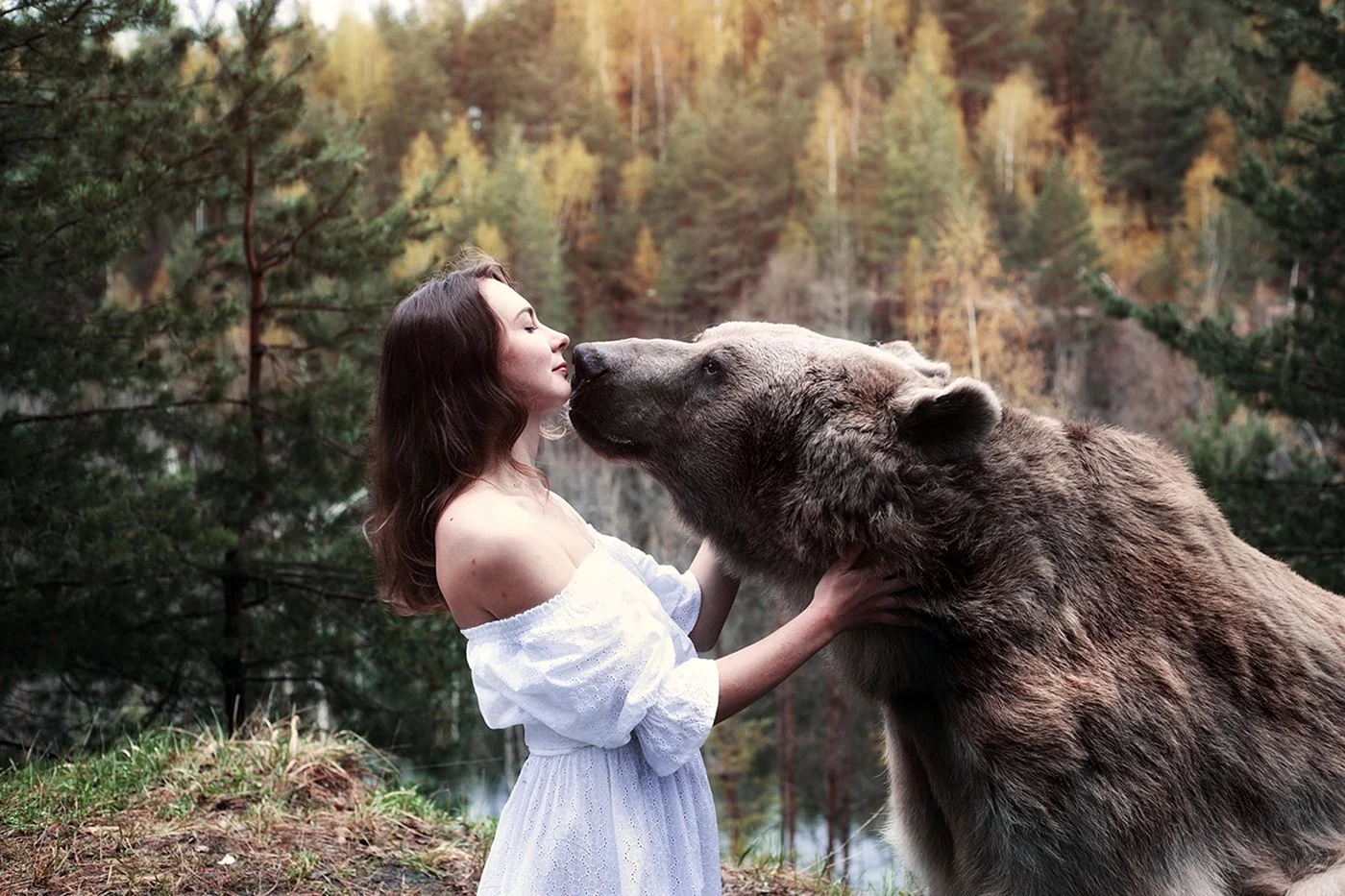 Ольга Баранцева и медведь Степан