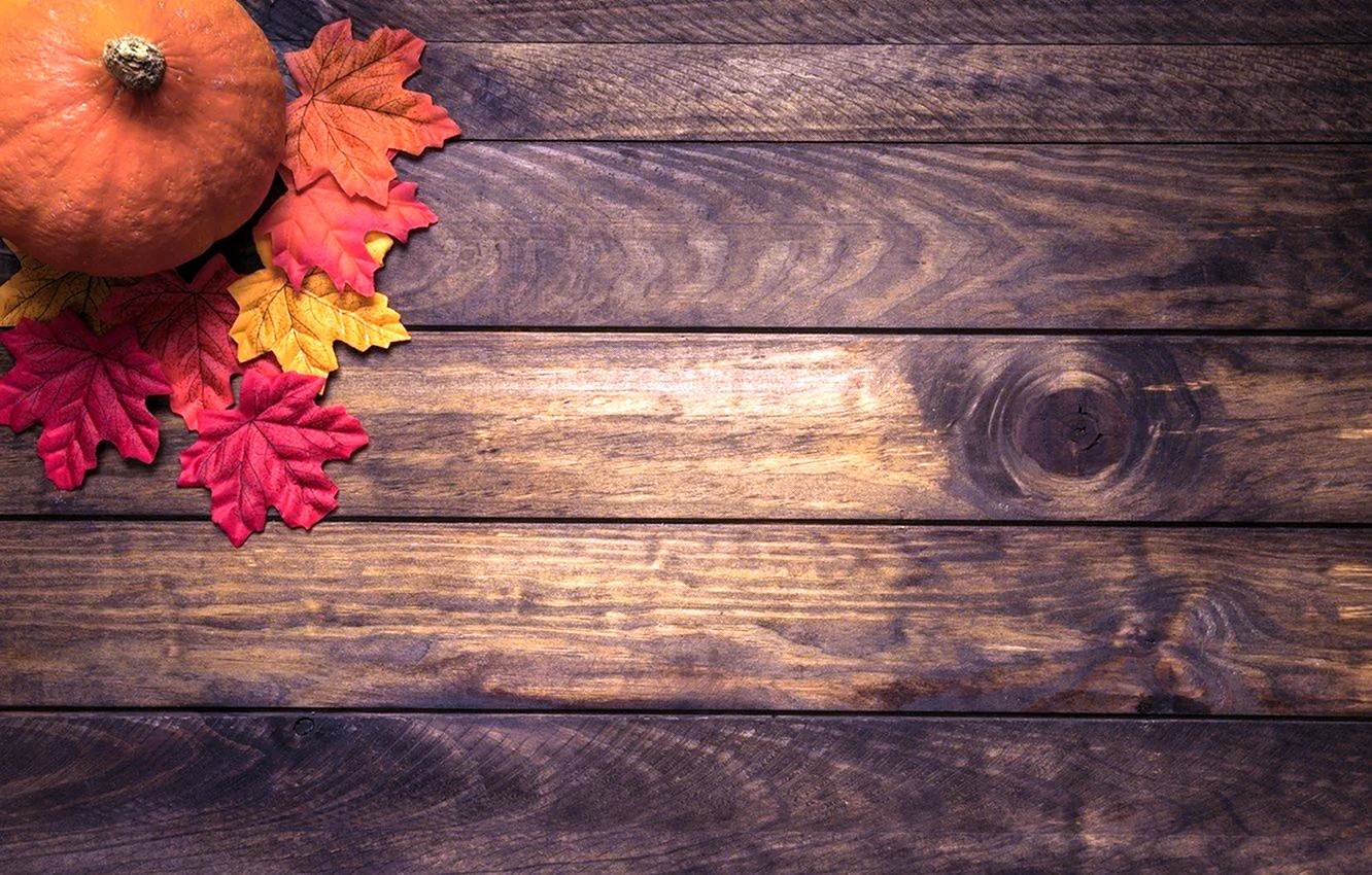 Осень деревянный стол