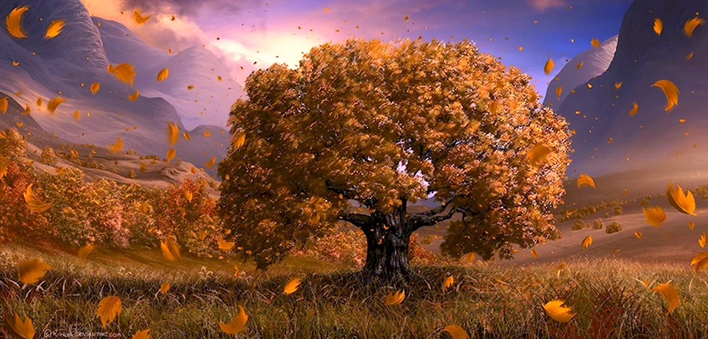 Осеннее дерево фэнтези