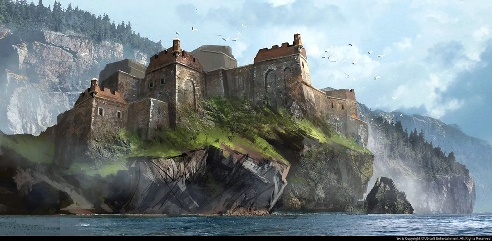 Остров Касл замок на скале