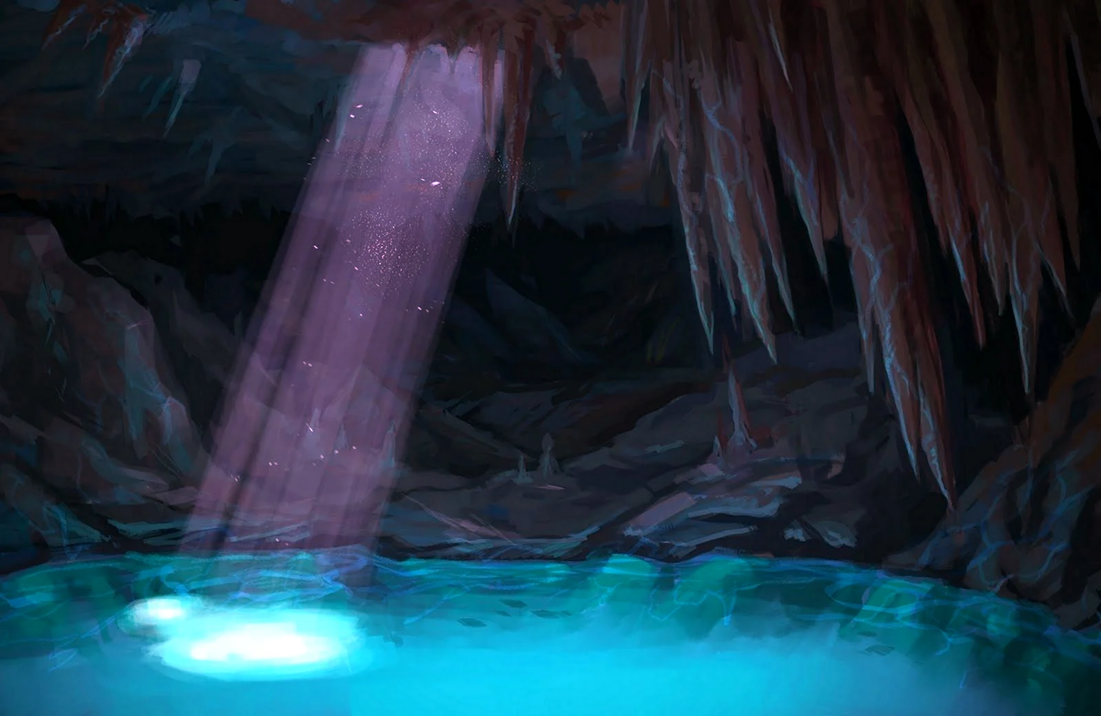 Озеро в пещере арт