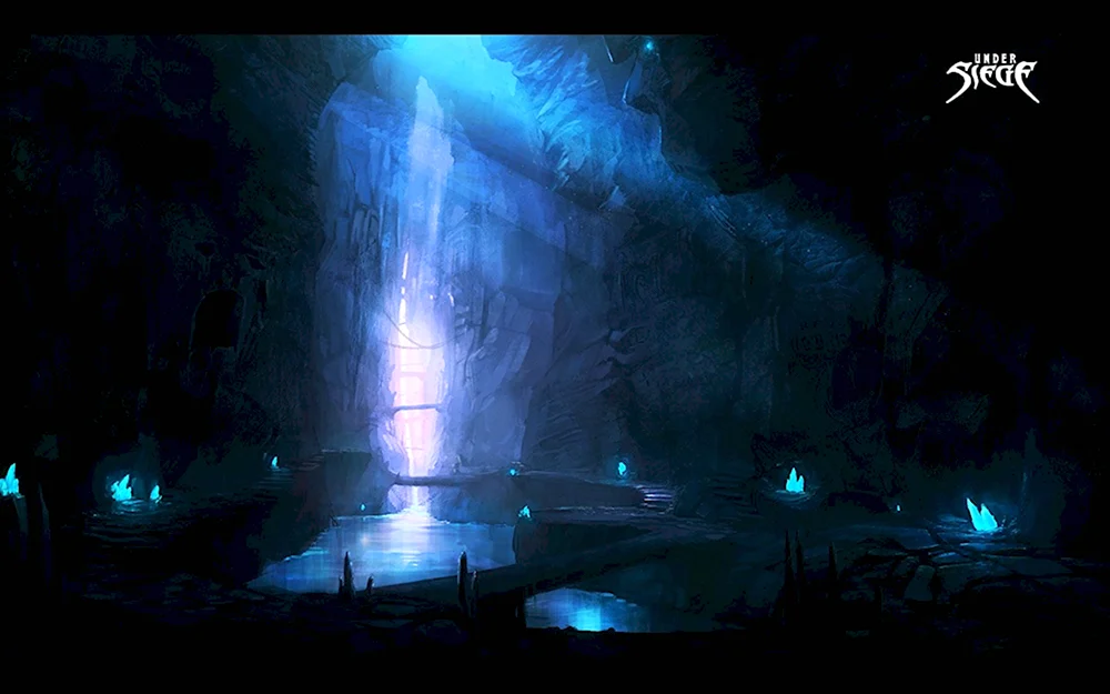 Озеро в пещере фэнтези