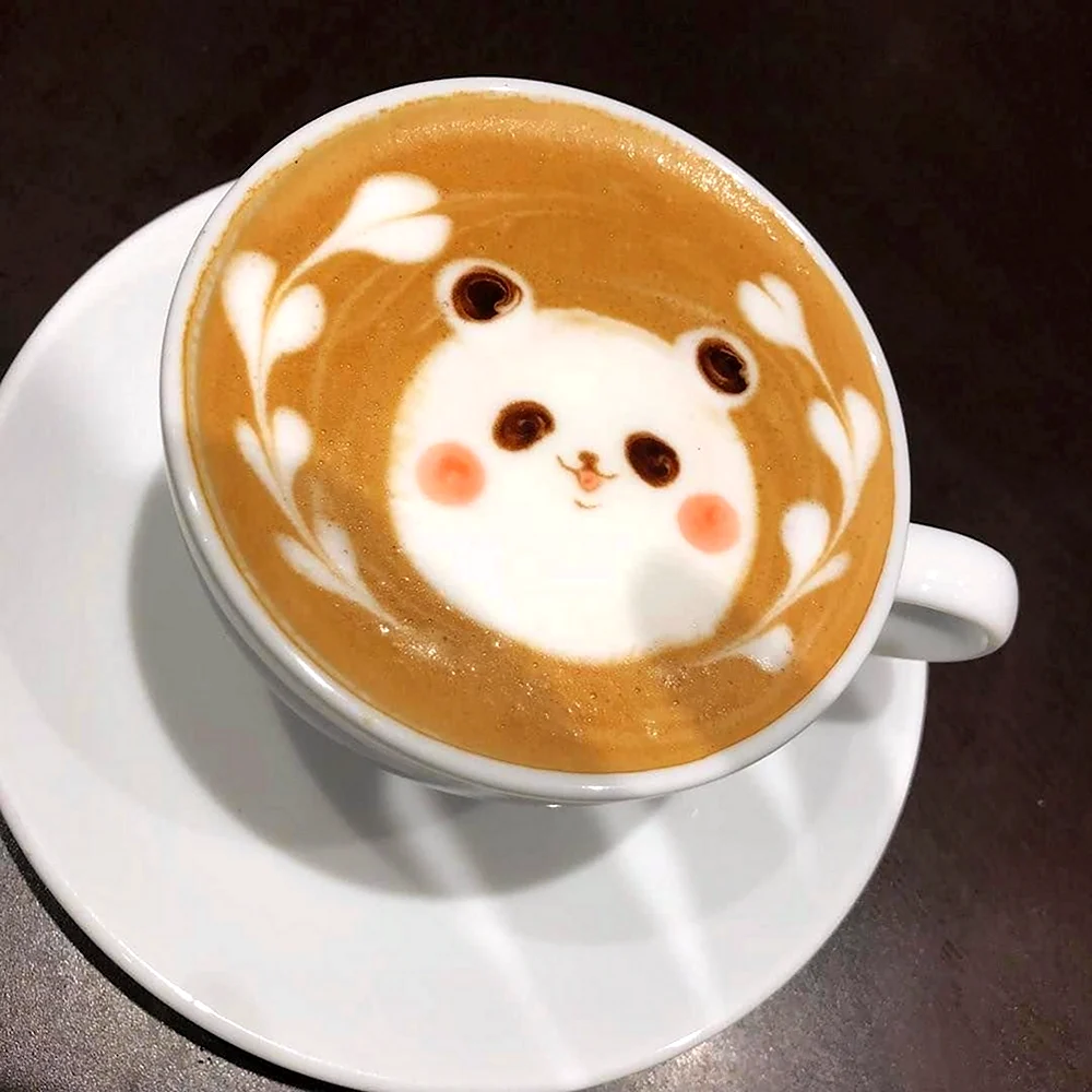 Панда с кофе