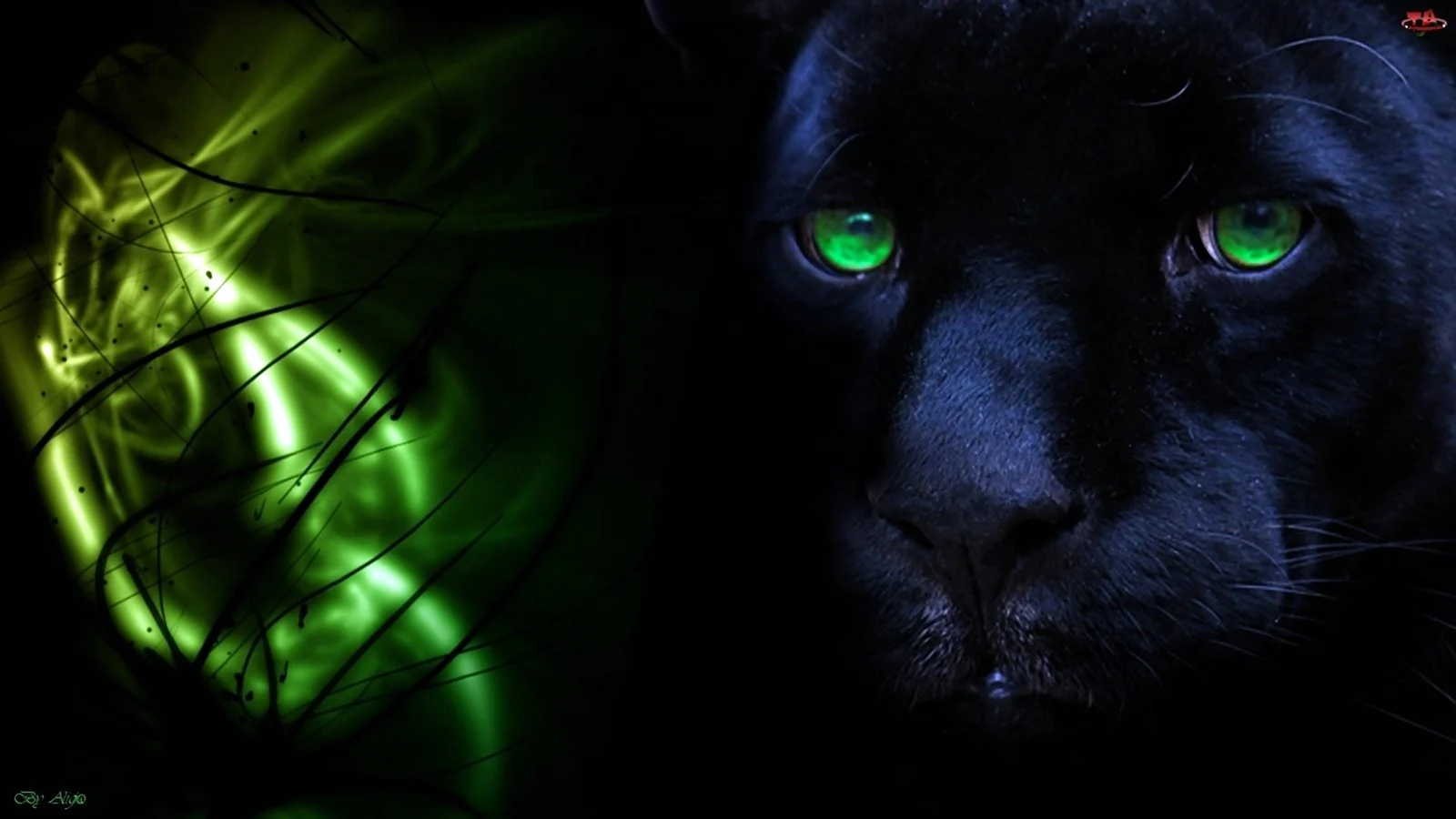 Пантера с зелеными глазами