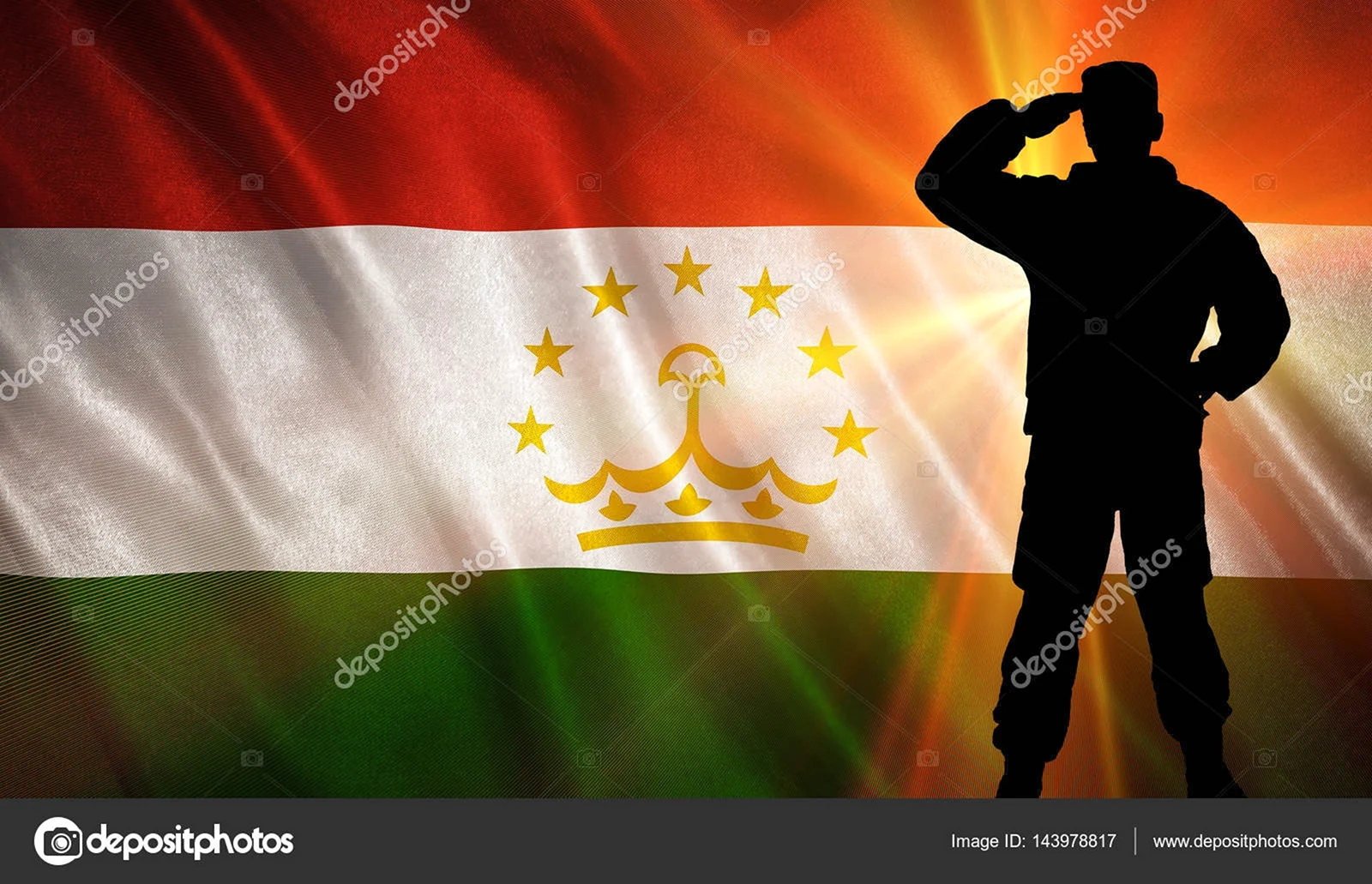 Парень с флагом Таджикистана