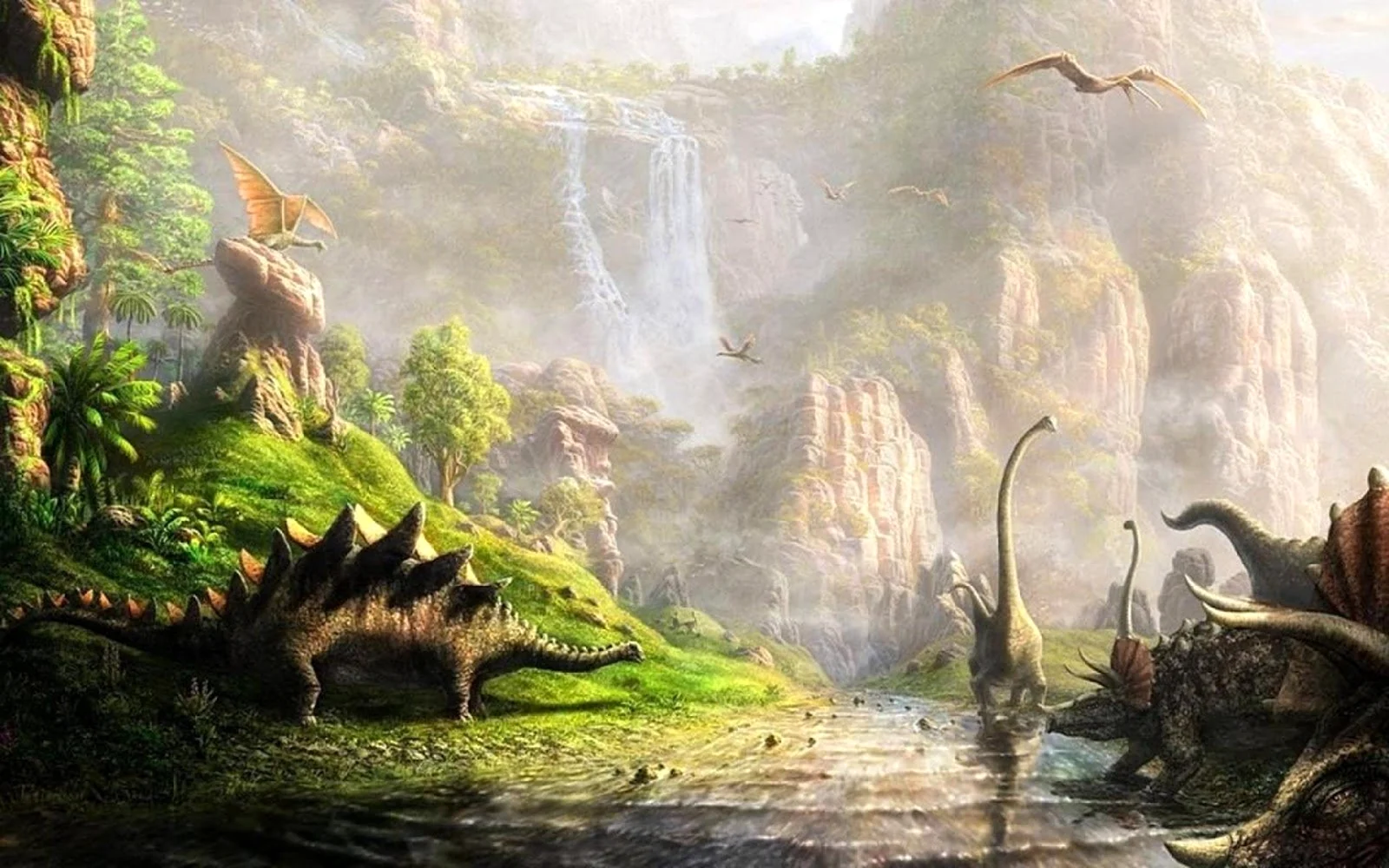 Парк Юрского периода динозавры лес
