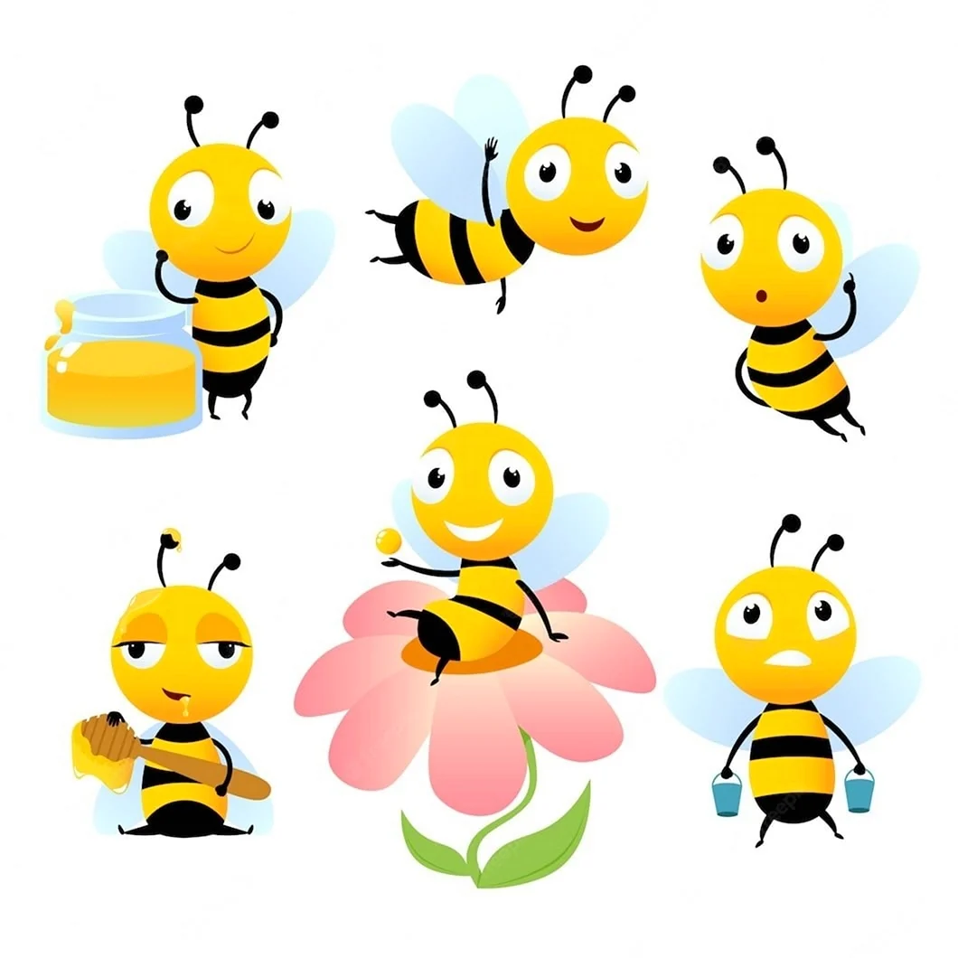 Пчела с разными эмоциями