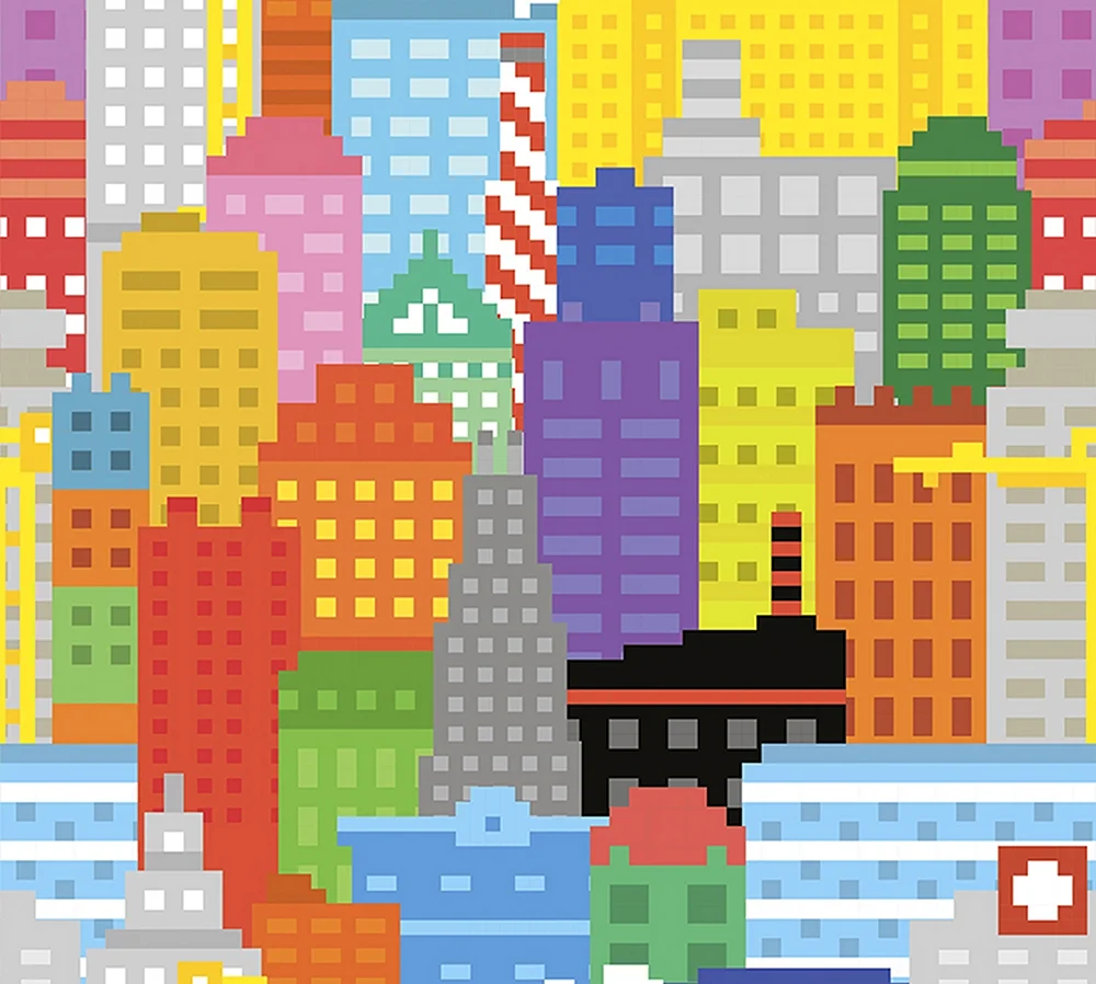 Пиксель арт город