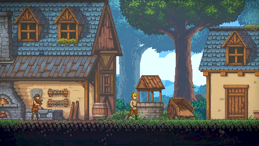 Пиксельная игра про деревню