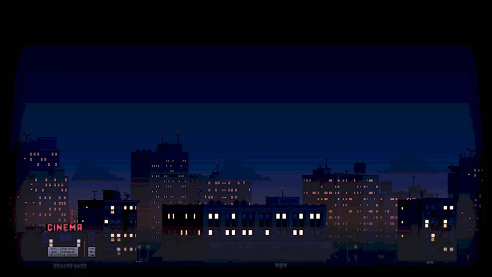 Пиксельный город ночь