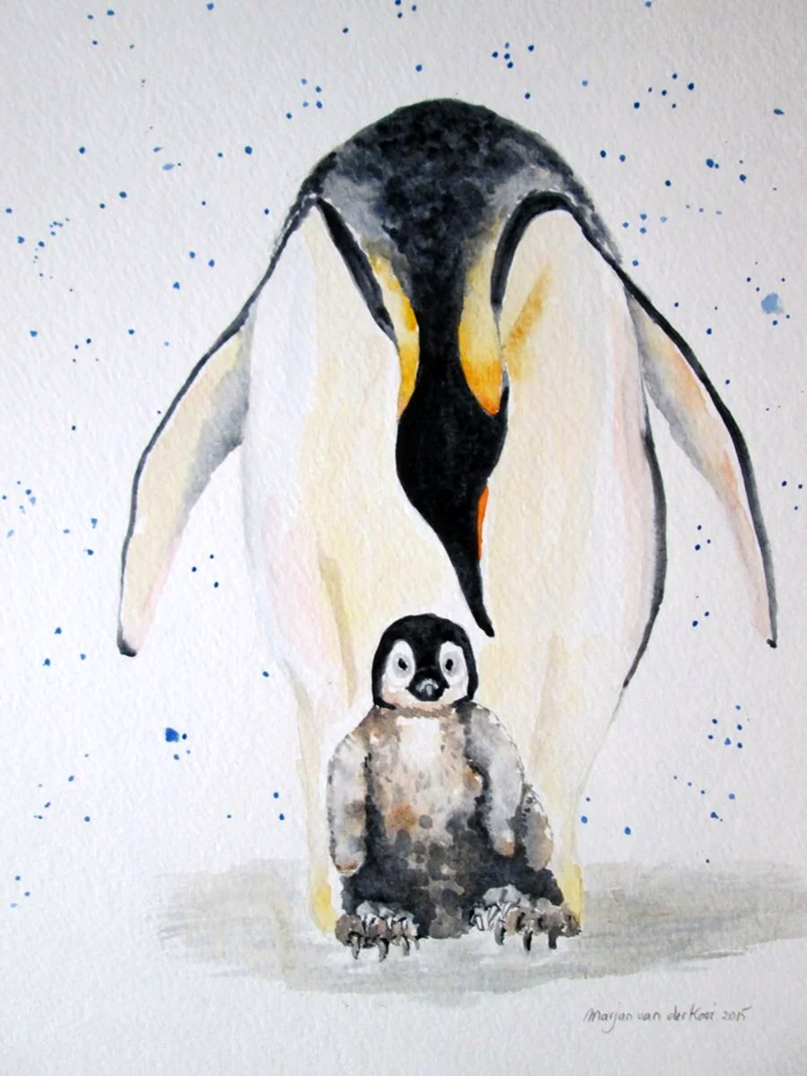 Пингвин арт солнце