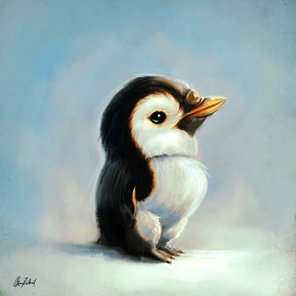 Пингвин пастелью