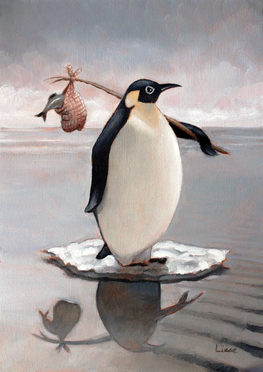 Пингвины живопись