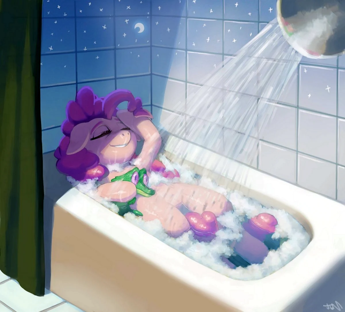 Пинки Пай в ванне