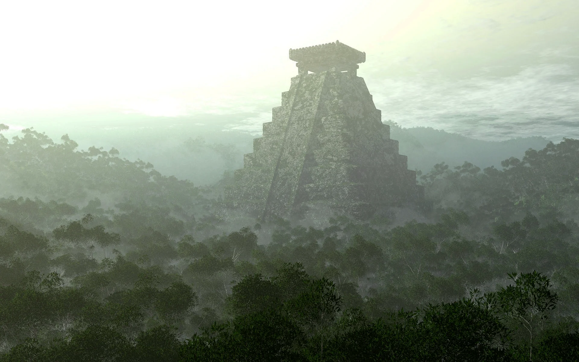 Пирамиды Майя и ацтеков в джунглях