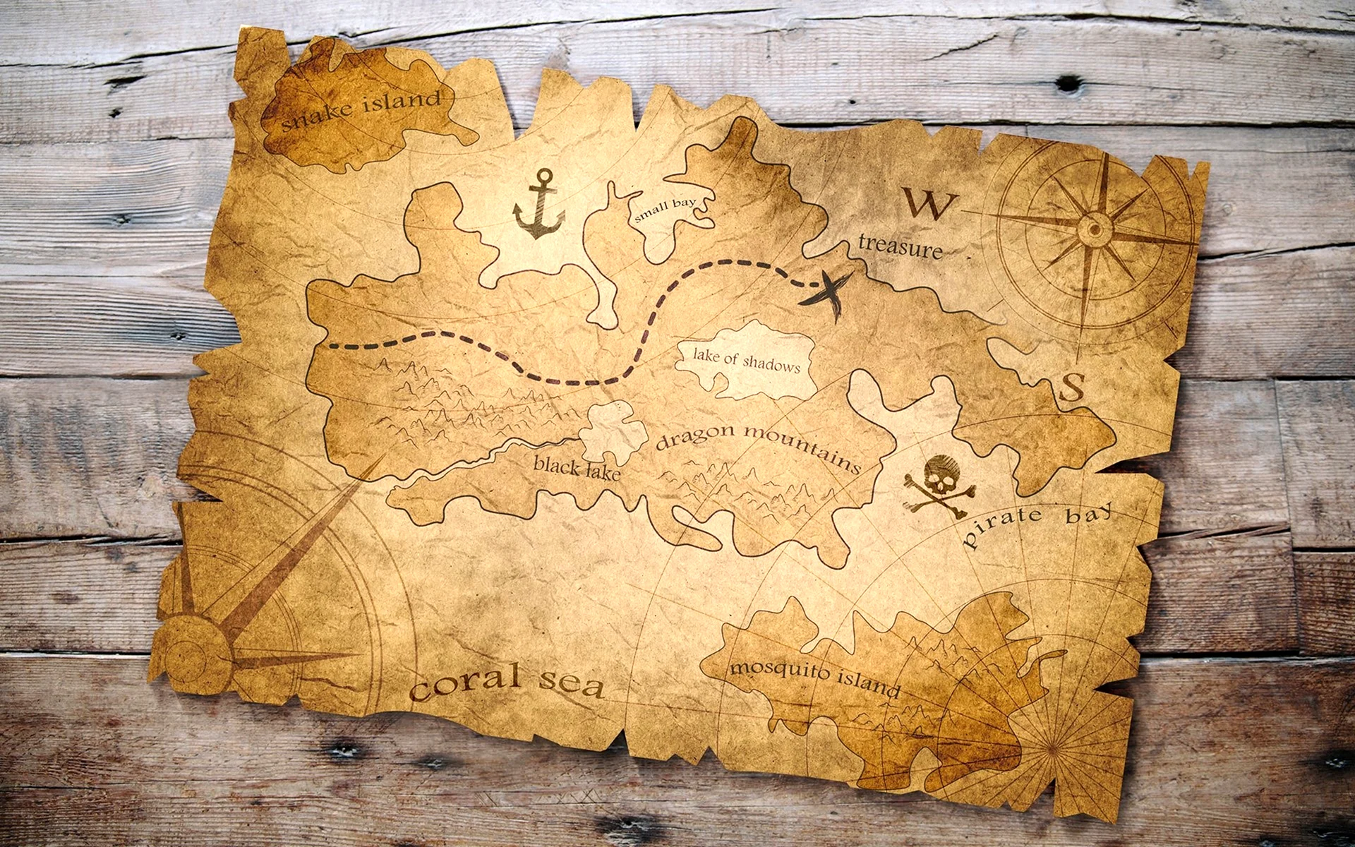 Пиратская карта на столе