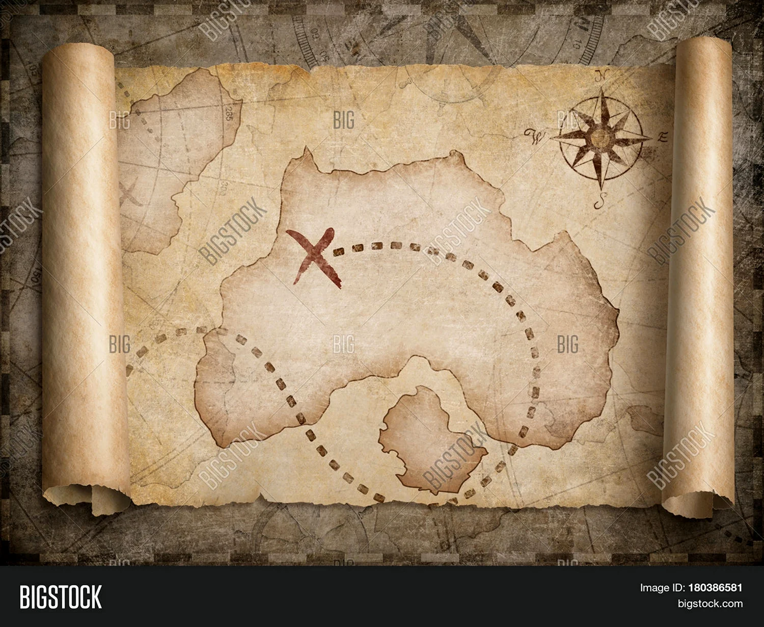 Пиратская карта свиток