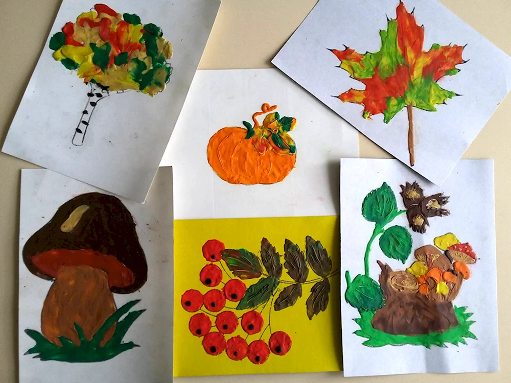 Пластилинография для детей осень