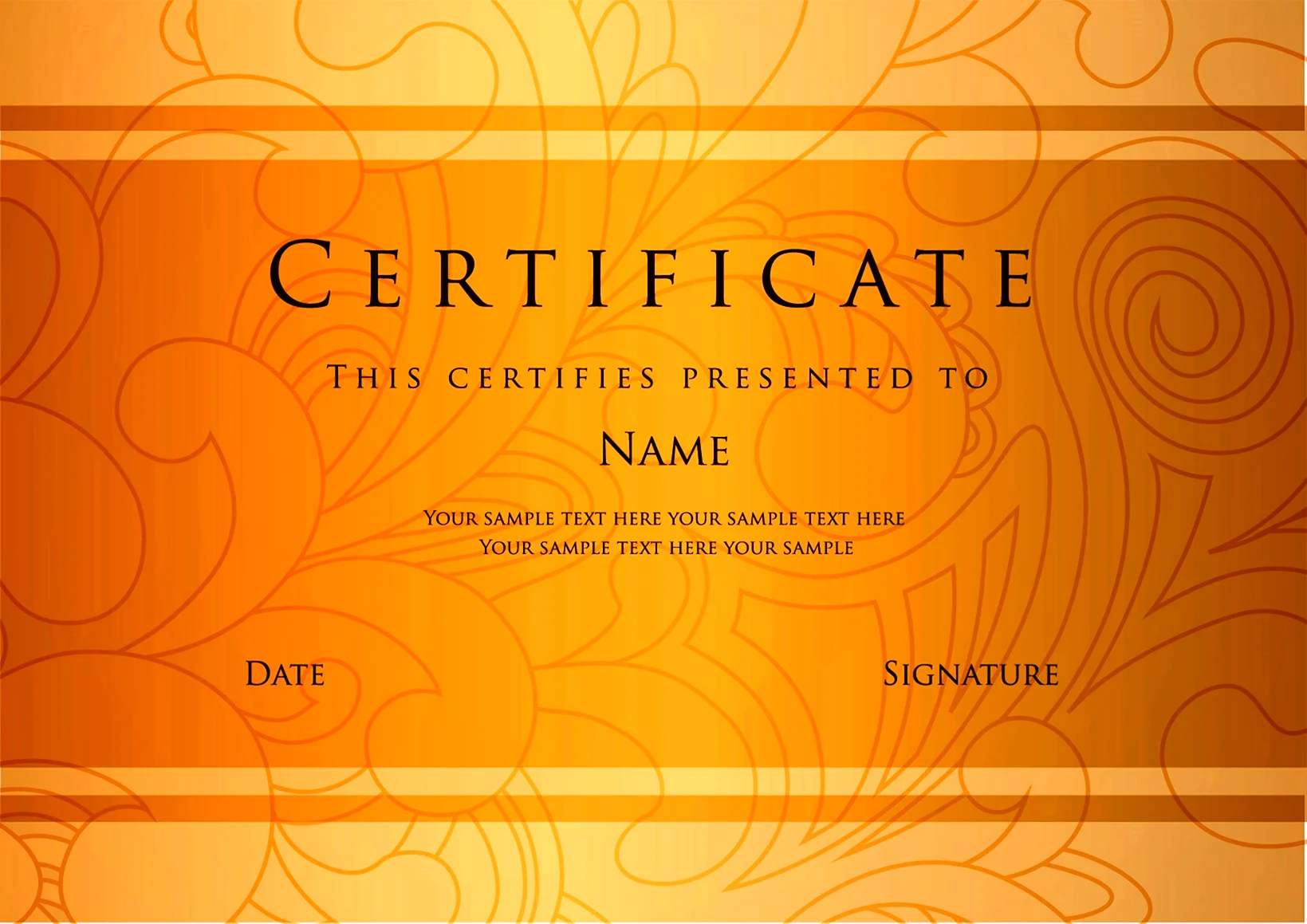Подарочный сертификат оранжевый