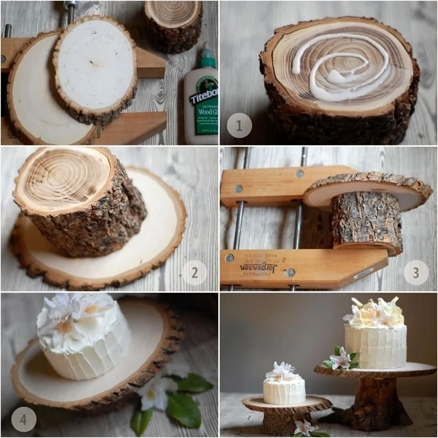 Подставка для торта из спила дерева