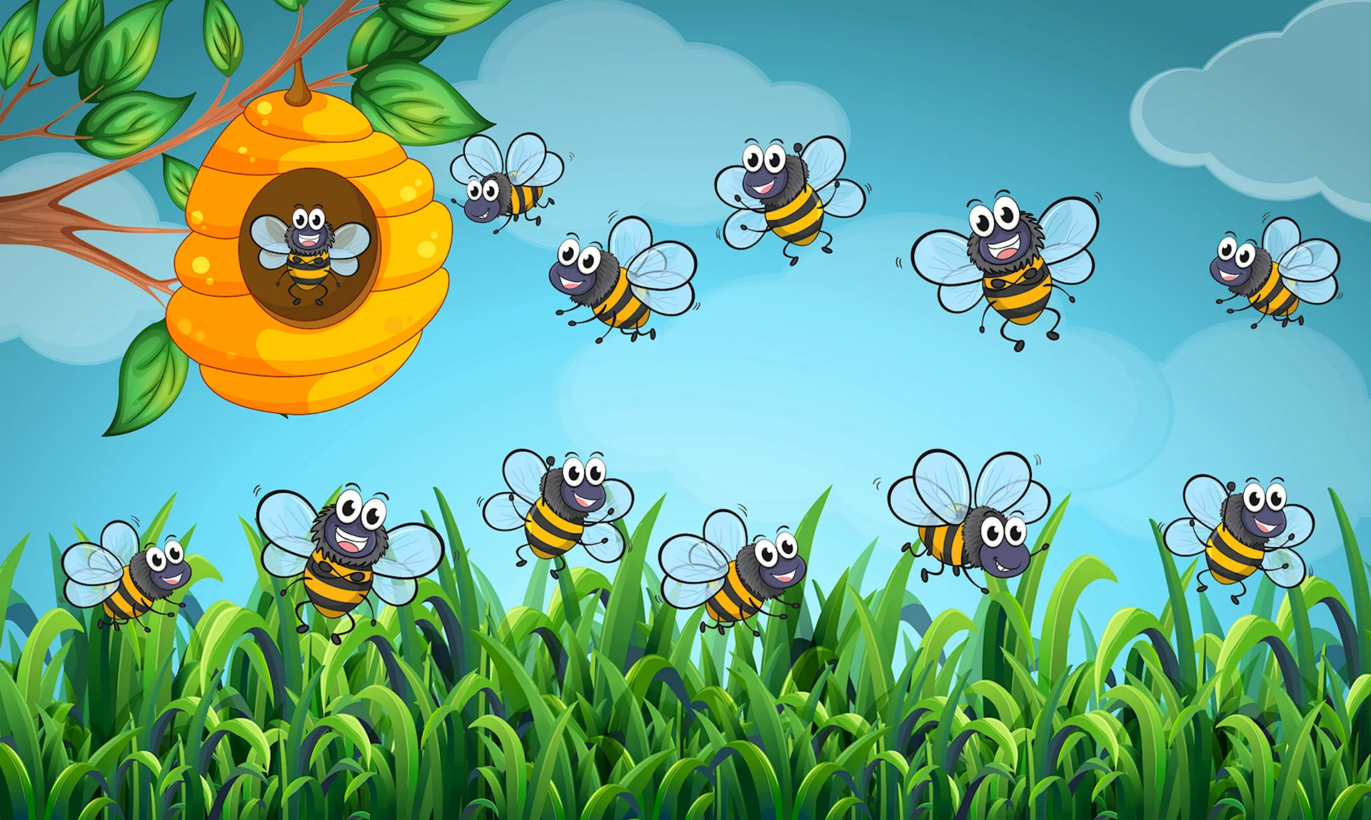 Полянка с пчелками