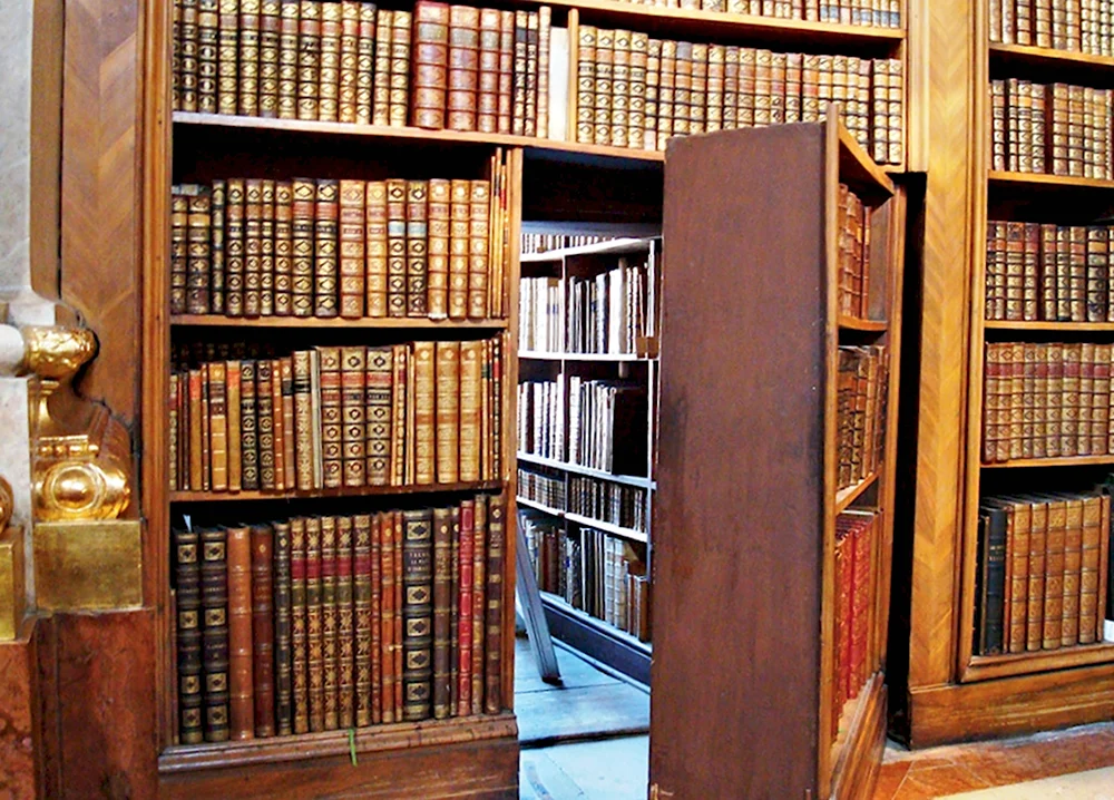 Потайная дверь в библиотеке