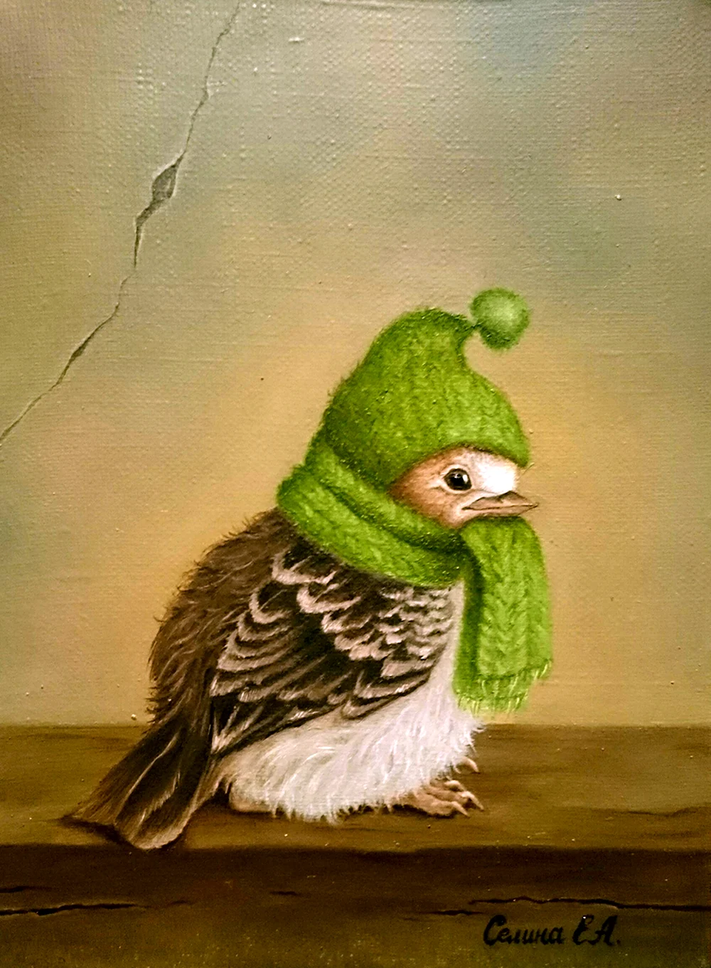 Птица с шапочкой