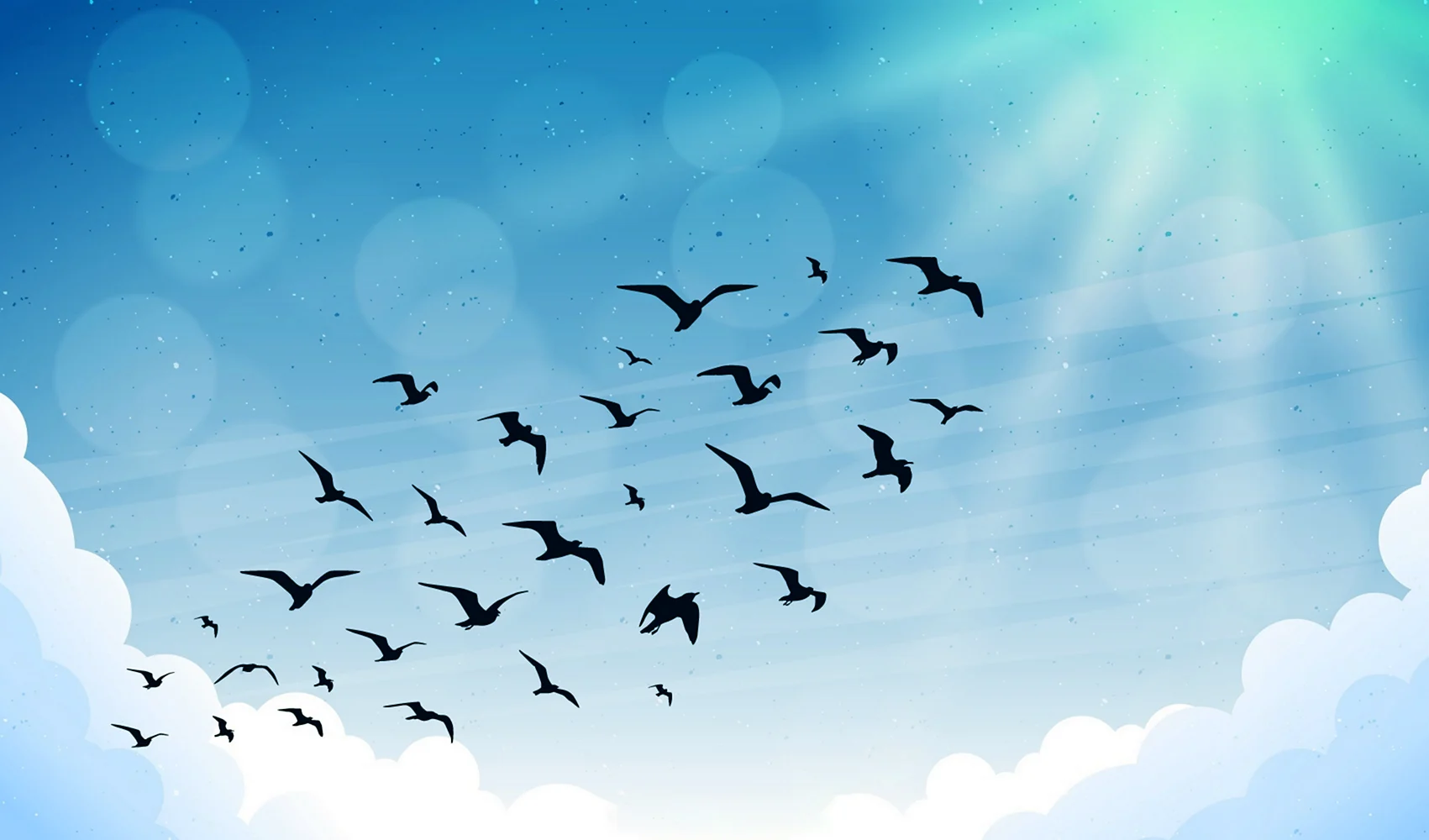 Птицы в небе вектор