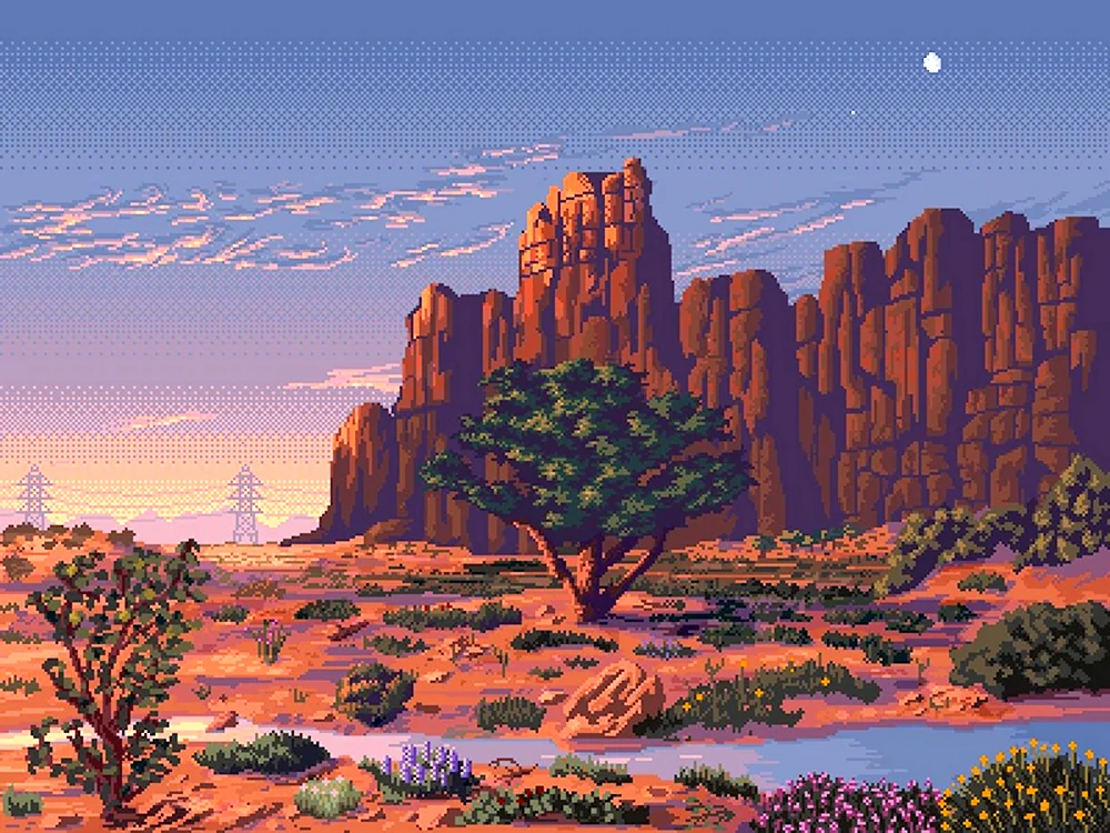 Пустыня Pixel Art