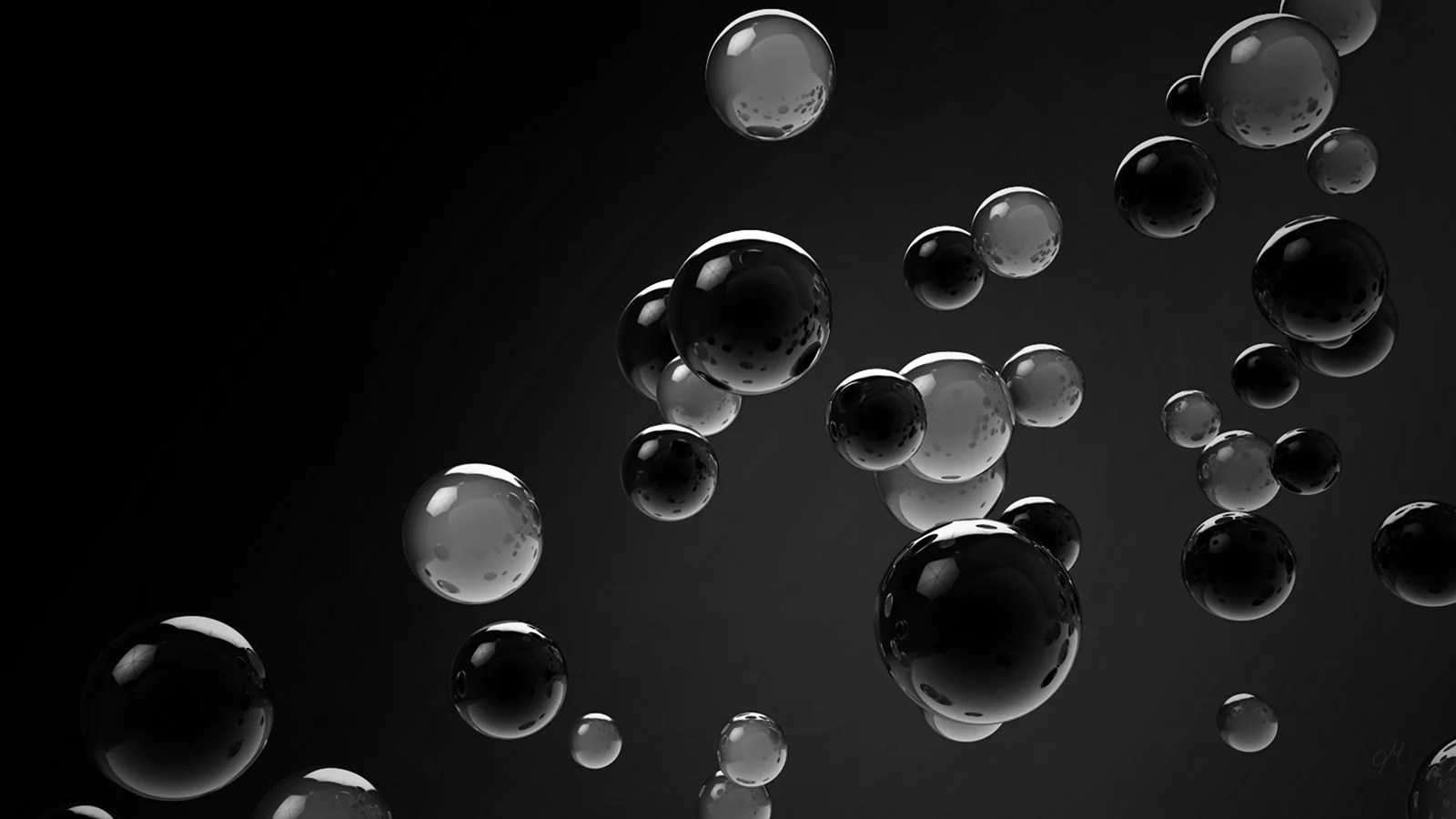 Пузырьки на черном