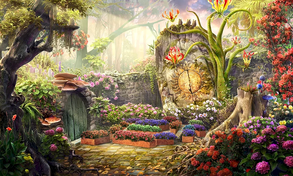 Райский сад Эдем фреска