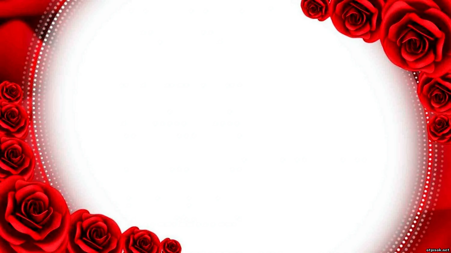 Рамка красные розы