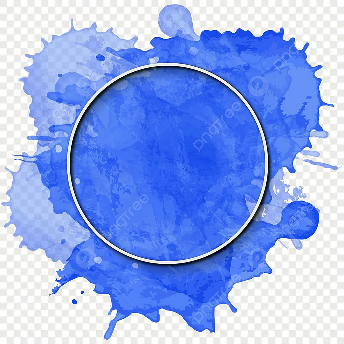 Рамка круг синяя