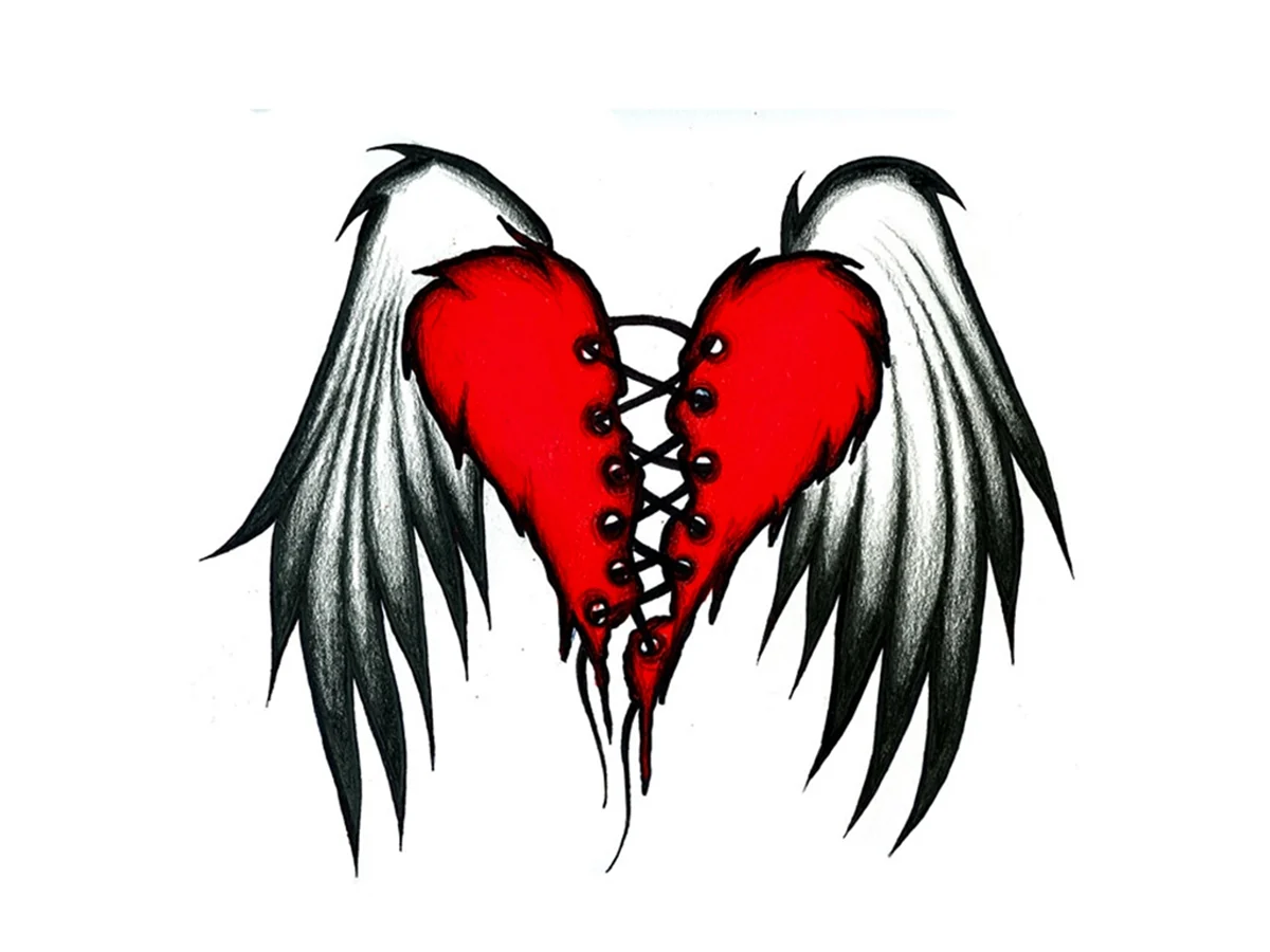 Разбитое сердце с крыльями