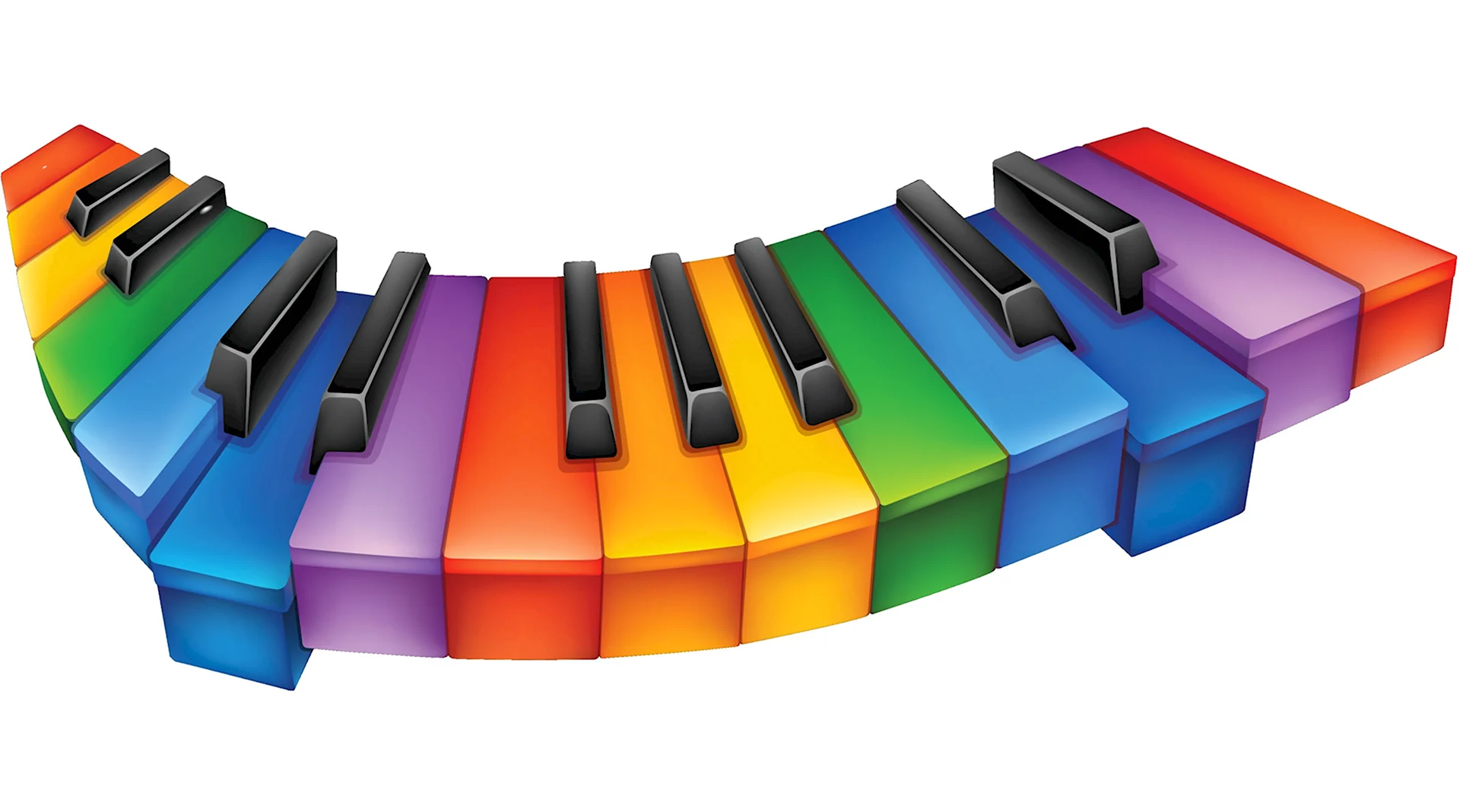 Разноцветные клавиши пианино