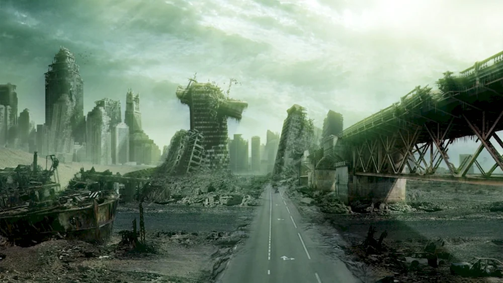 Разрушенный город будущего