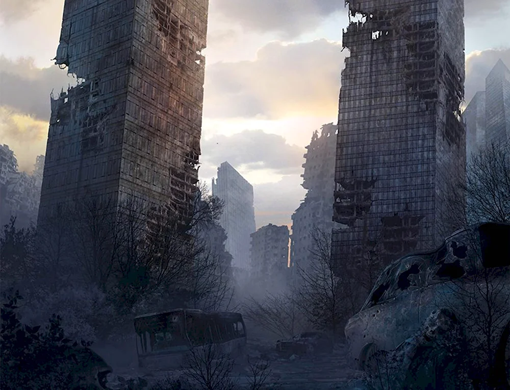 Разрушенный город метро 2033