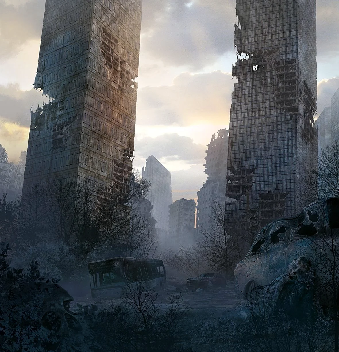Разрушенный город метро 2033