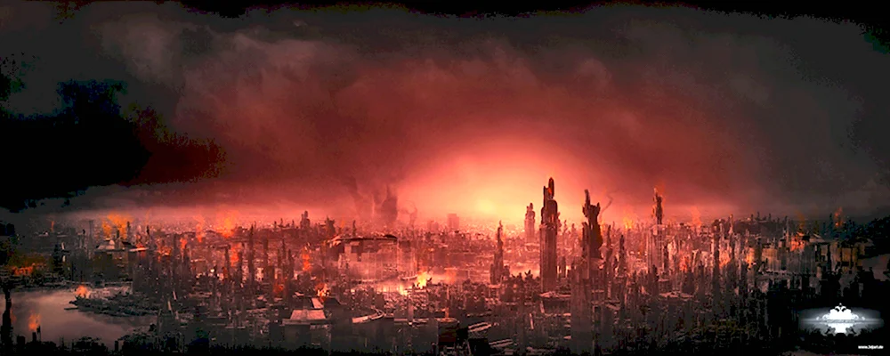 Разрушенный город панорама
