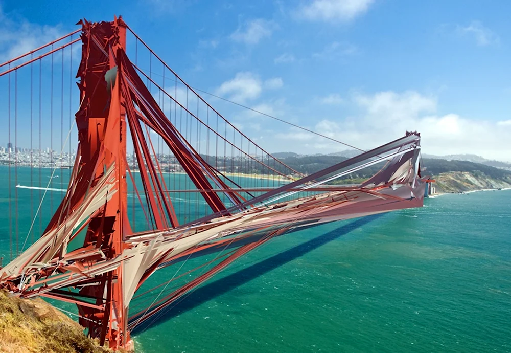 Разрушенный мост в Сан Франциско