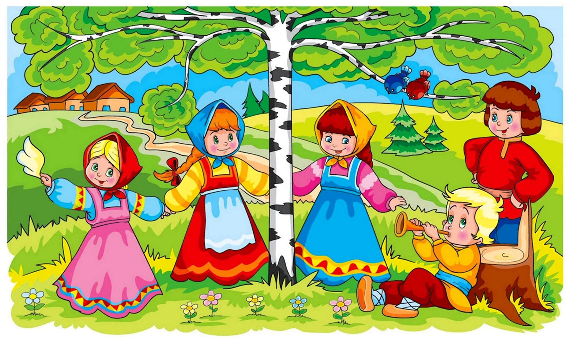 Рисунки детей к русским народным песенкам