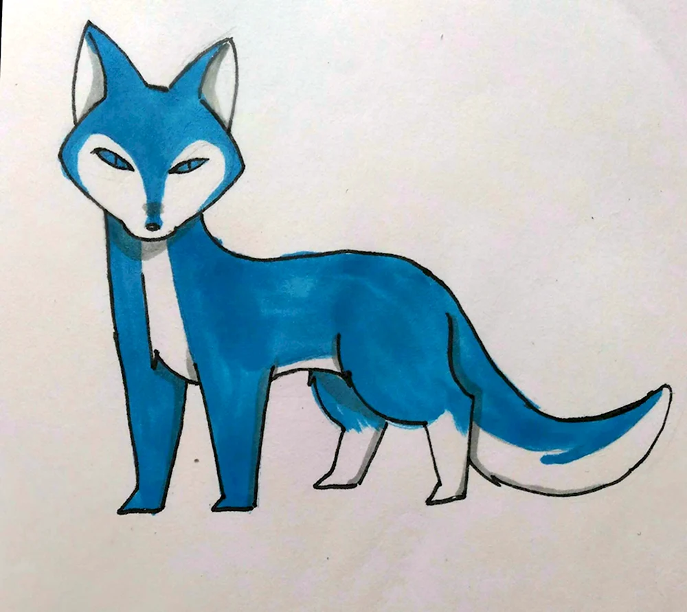 Рисунок голубая лисица