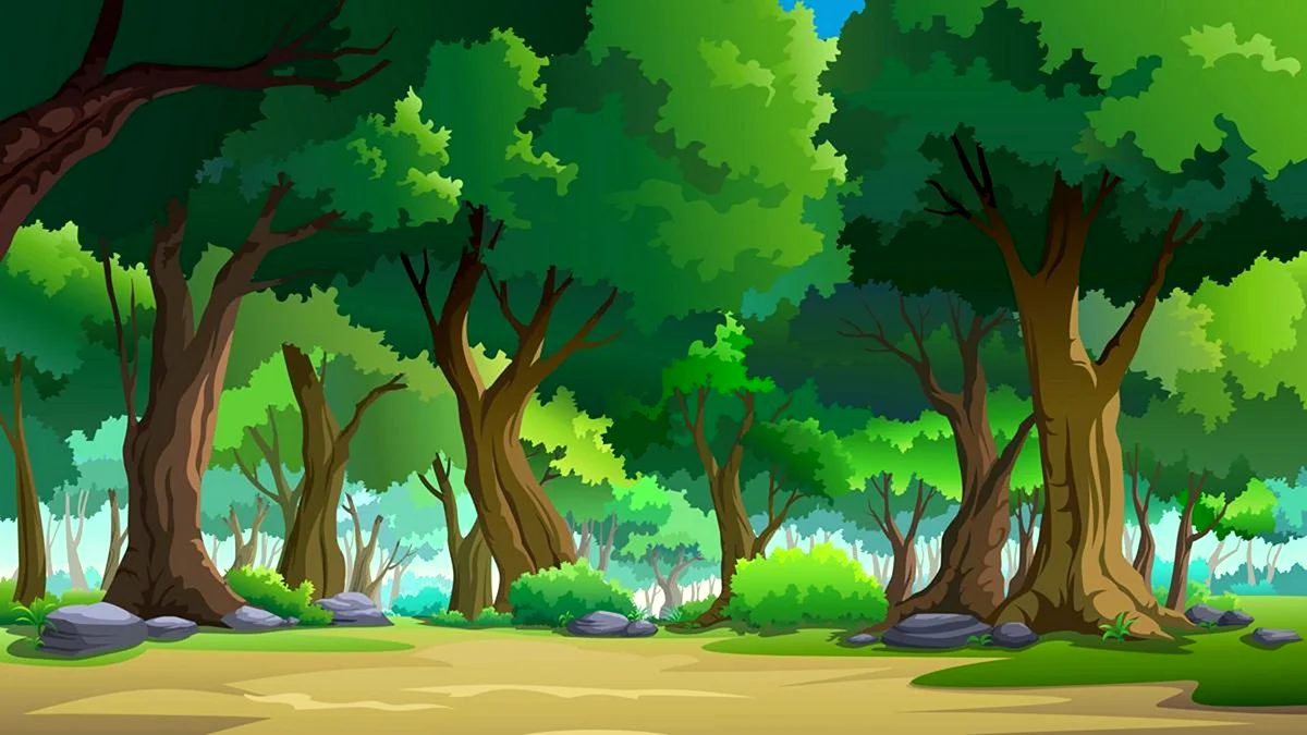 Рисунок в поинт лес