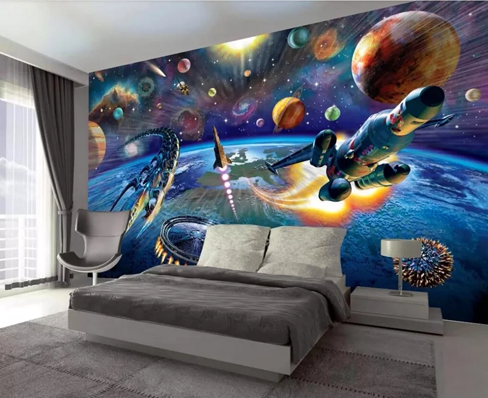 Роспись стен в стиле космос