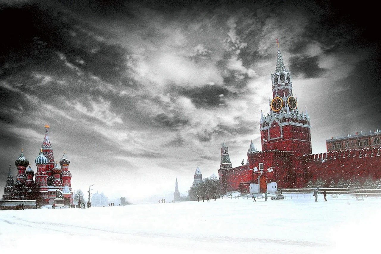 Россия зимняя красная площадь