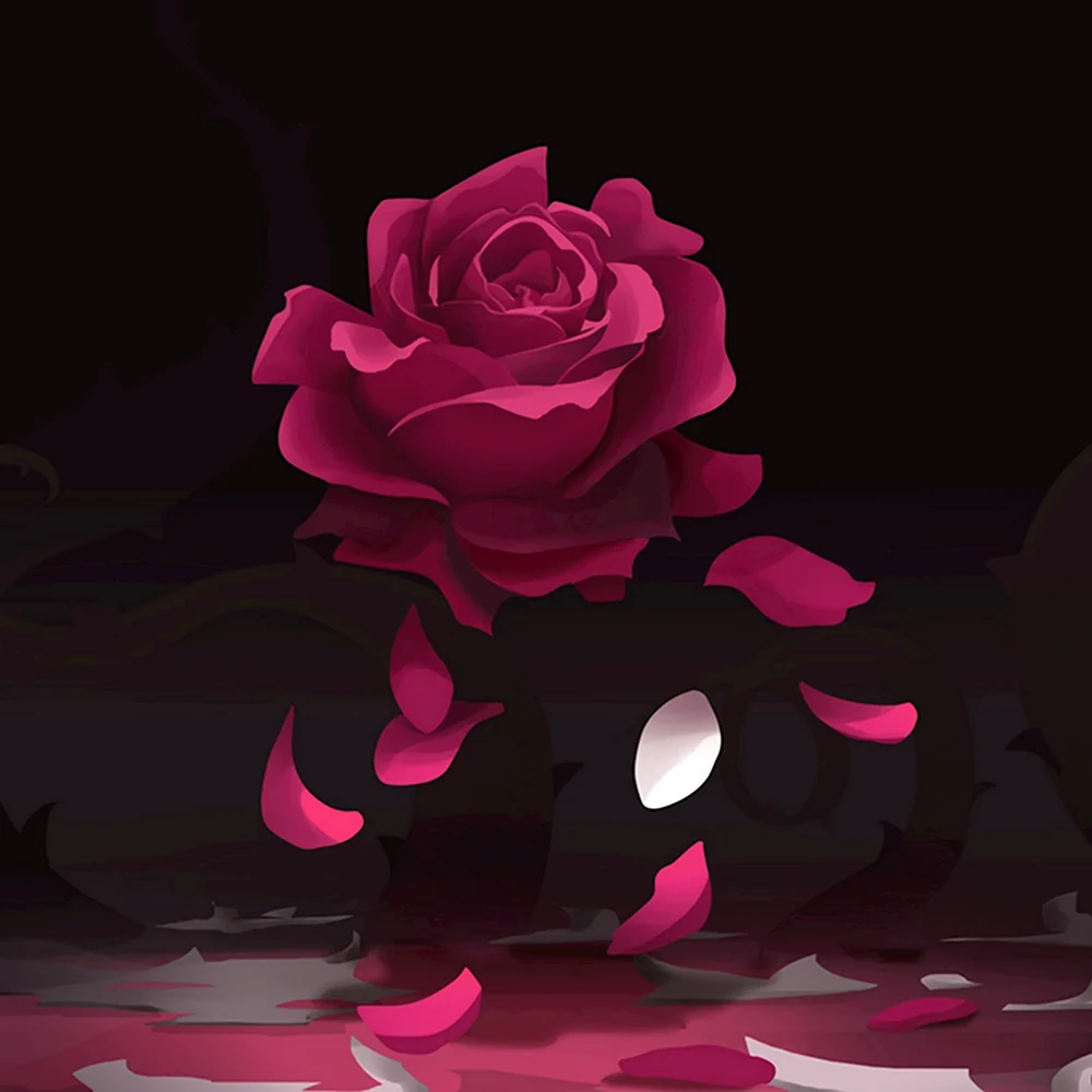 Роза с опавшими лепестками