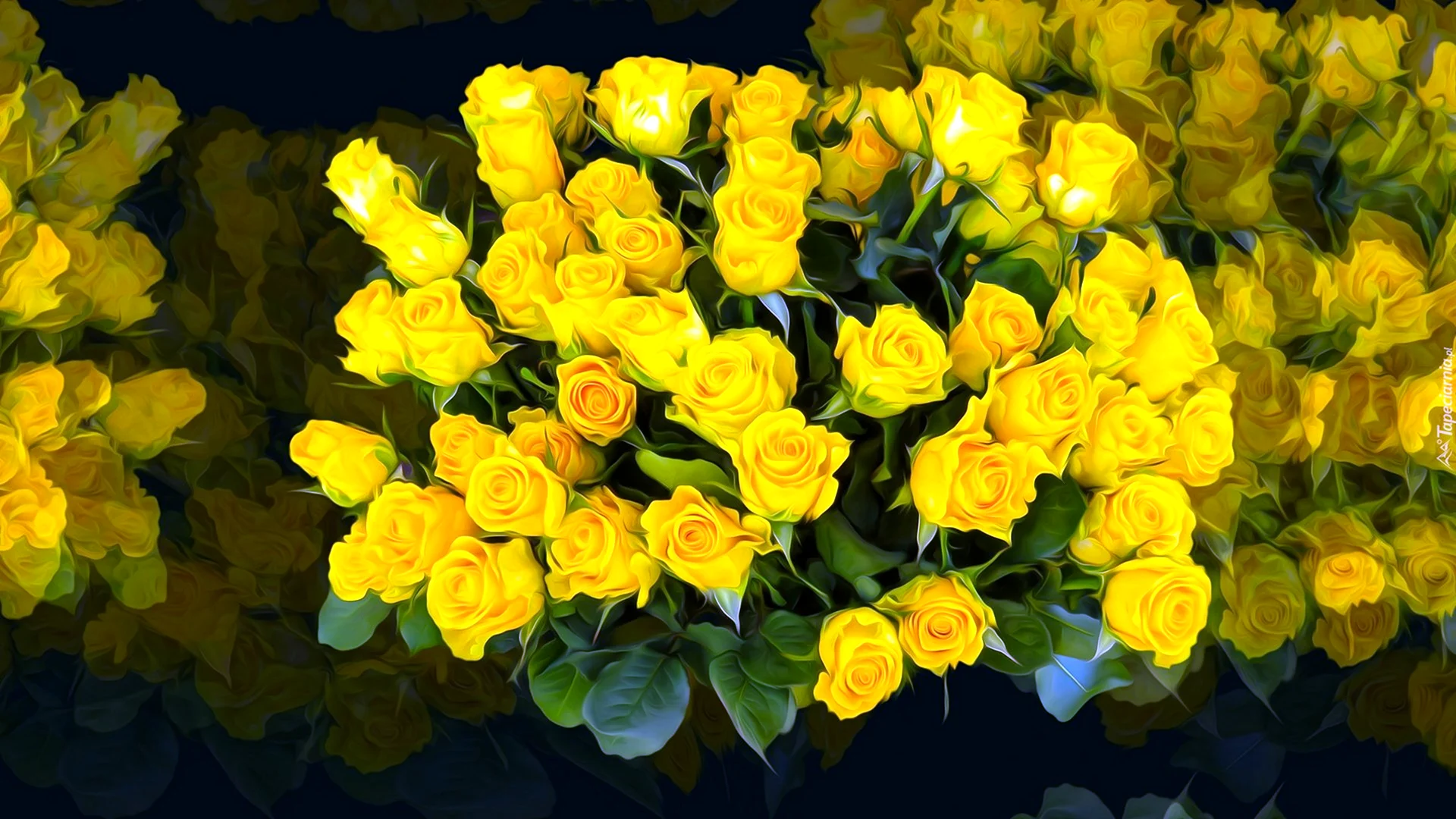 Роза желтая мелкоцветковая