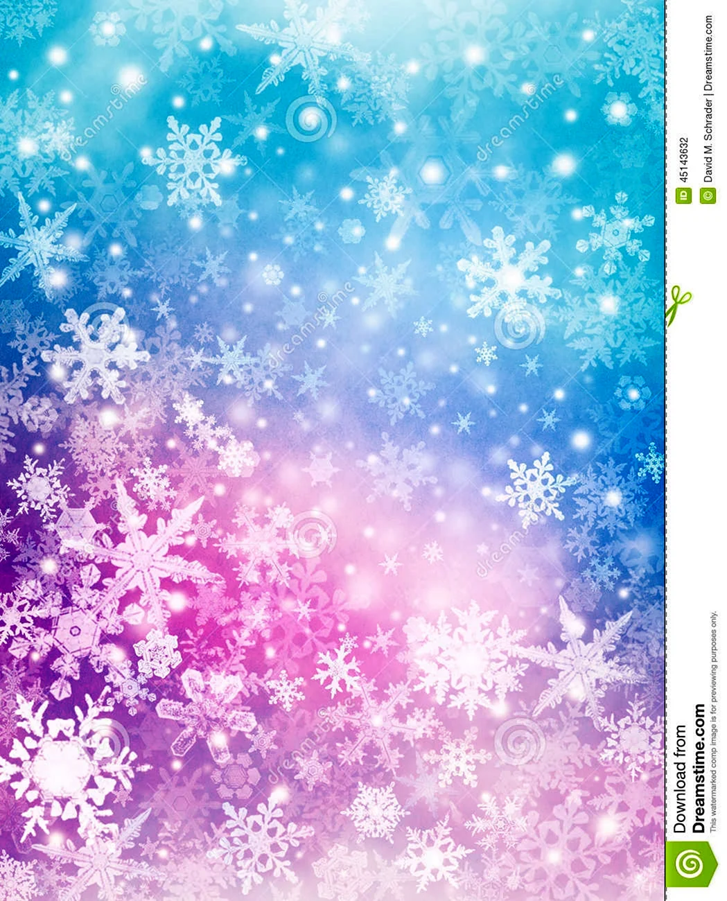 Розово голубой фон со снежинками