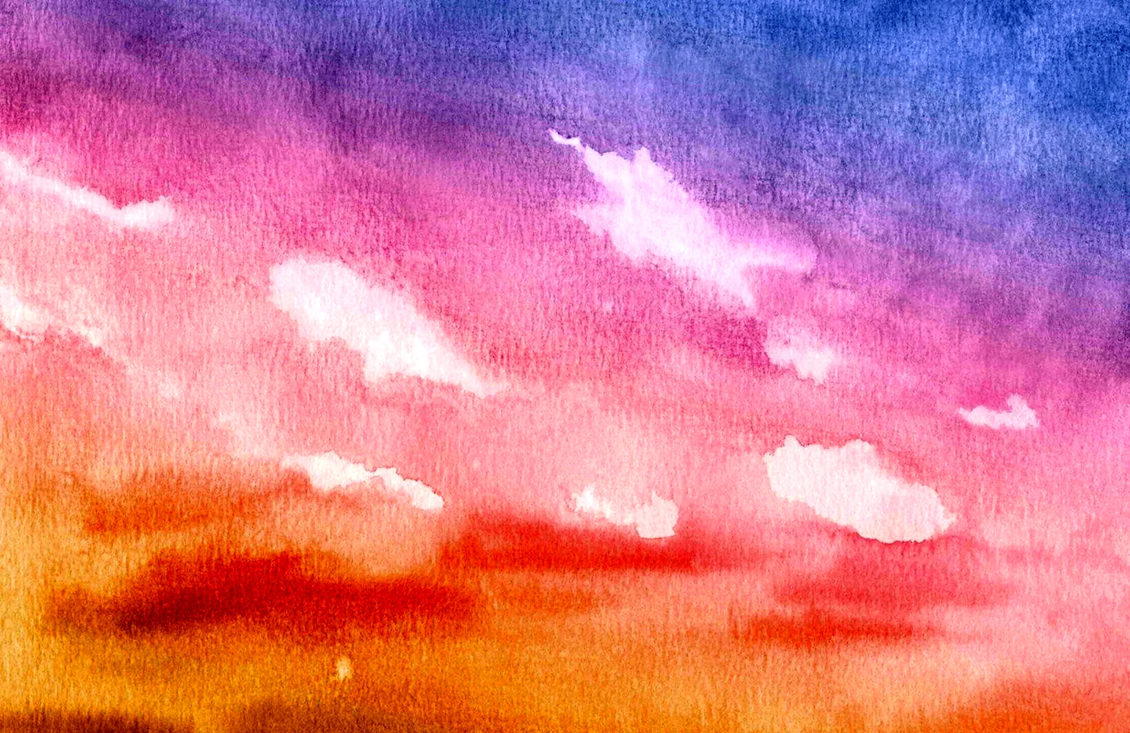 Розовые облака акварель